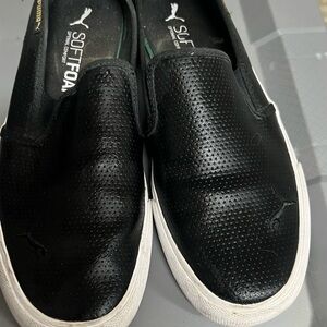 Puma Black Perforated Slip-Ons